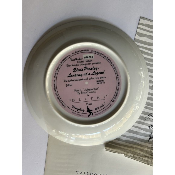 1989 Delphi Bradex Elvis Jailhouse Rock Collector Plate 2 By Bruce Emmett NEW - Picture 3 of 7